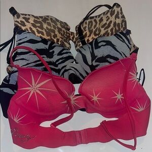 Leopard and Zebra Print Women's push-up Bra Set